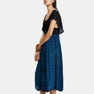 Elegant Blue and Black Women's Skirt